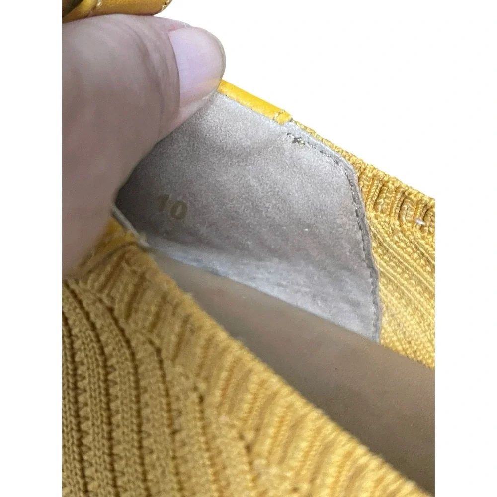 Everlane The Day Glove Flats in Re-Knit Woven Ballet Stretch Mustard Yellow 10